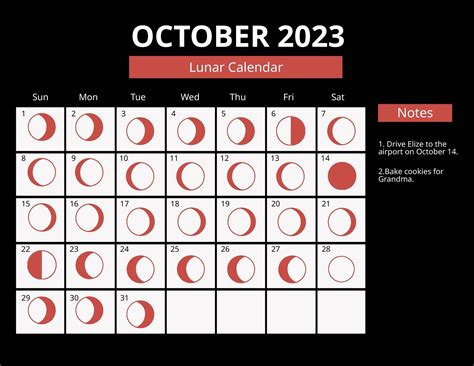 [High Resolution] Moon Phase Calendar 2023