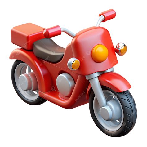 Red Motorcycle 3D PNG