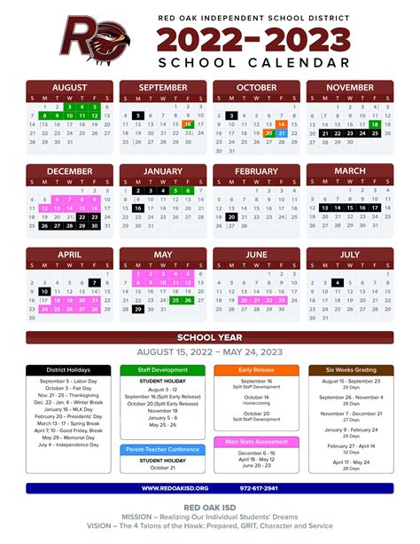 Red Oak.Isd Calendar