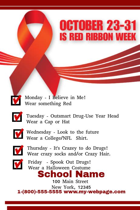 Red Ribbon Week Template Free