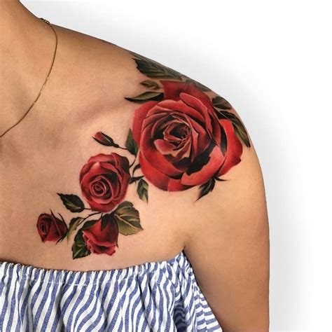 Red Rose tattoo Coloured rose tattoo, Red rose tattoo