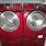 Red Samsung Washer and Dryer