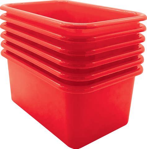 Red Large Plastic Storage Bin 6 Pack TCR2088590 Teacher Created Resources
