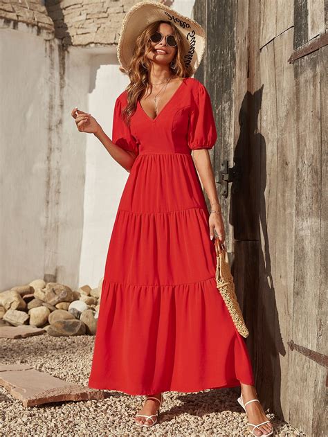 Red Summer Dress Long