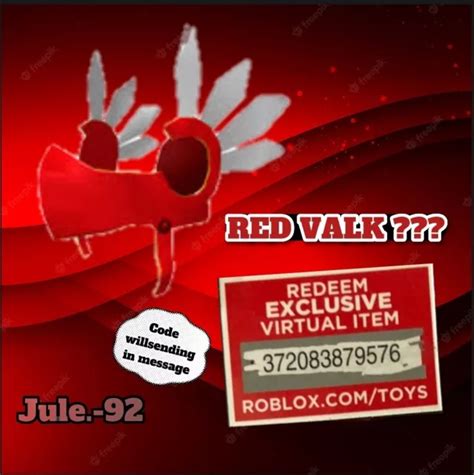 Red Valk Code Roblox FOR SALE! - PicClick