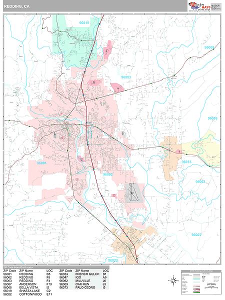 Redding Zip Code Map