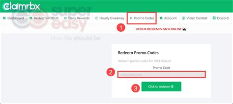 Redeem Roblox Code for Robux Claimrbx Free Robux Promocodes 