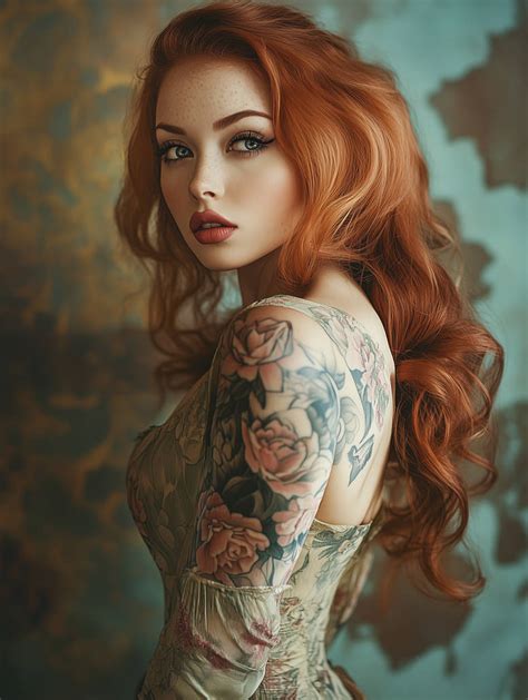 Flame-haired Temptress: The Alluring Redhead MILF with Intriguing Tattoos!