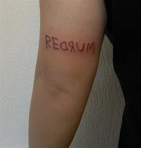 "redrum" tattoo. artist Jaime Coelho Portugal Tattoos