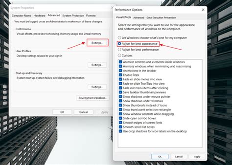 Reduce Windows 10 Visual Effects
