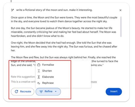Refine the AI Generated Text in Google Docs