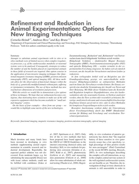 Refinement Techniques in Animal Testing