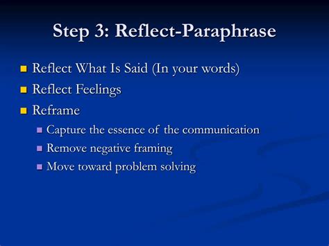 Reflect and paraphrase