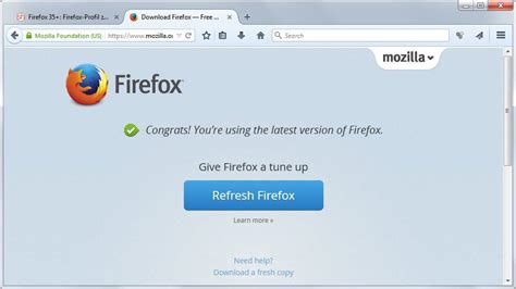 Refresh Firefox