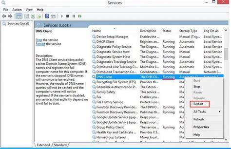 Refresh the DNS Client Service
