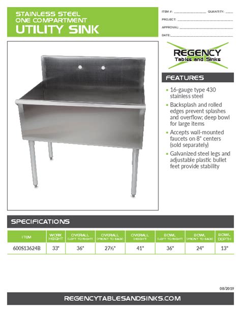 Regency Sinks And Tables
