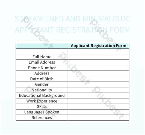 Registration Form Minimalis