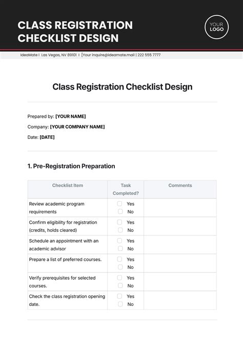 Registration and Training Checklist