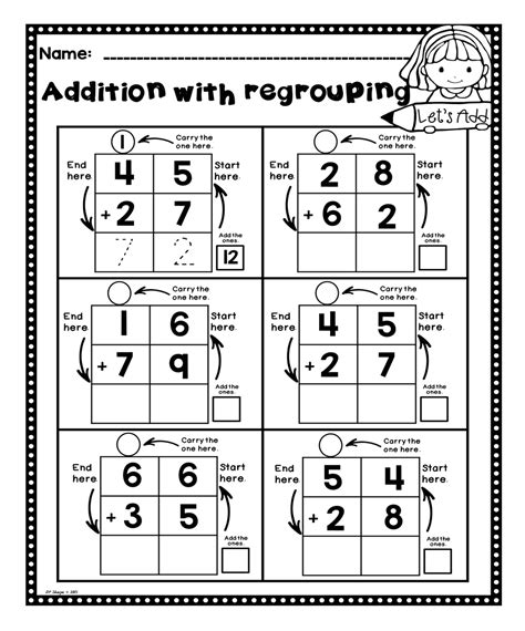 Regrouping With Addition Worksheets