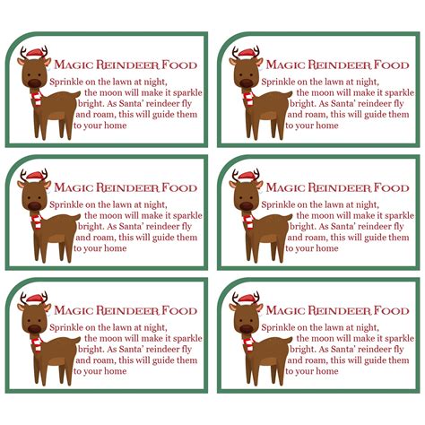 Reindeer Food Labels Printable