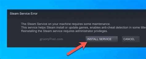 Reinstall Steam Service