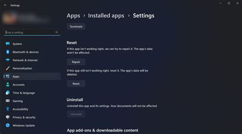 Reinstall or Repair App