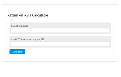 Reit Return Calculator