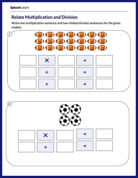 Relating Multiplication And Division Worksheets