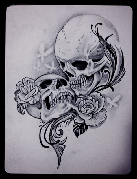 Relationship Skull Love Tattoo