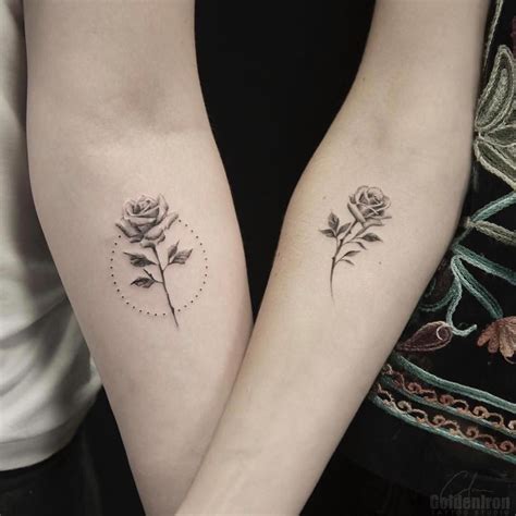 Relationship Matching Rose Tattoos For Couples