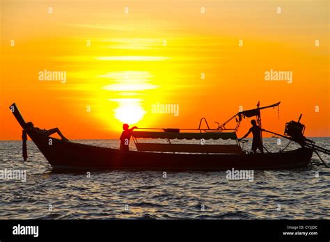 Relaxing on Boat Sunset