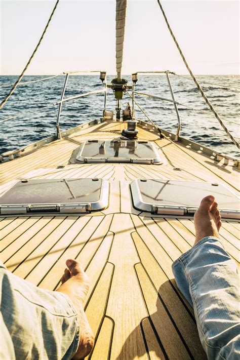 Relaxing on a boat deck