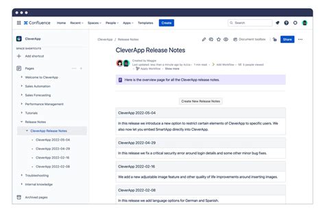 Release Notes Template Confluence