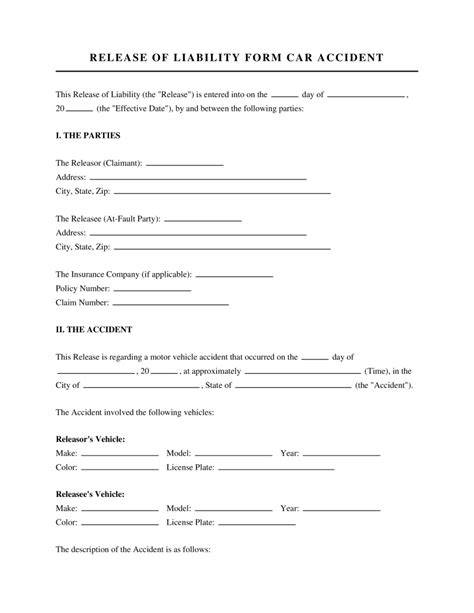 Free Release of Liability Form Template Download Now