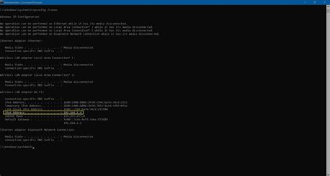 Release and Renew IP Address