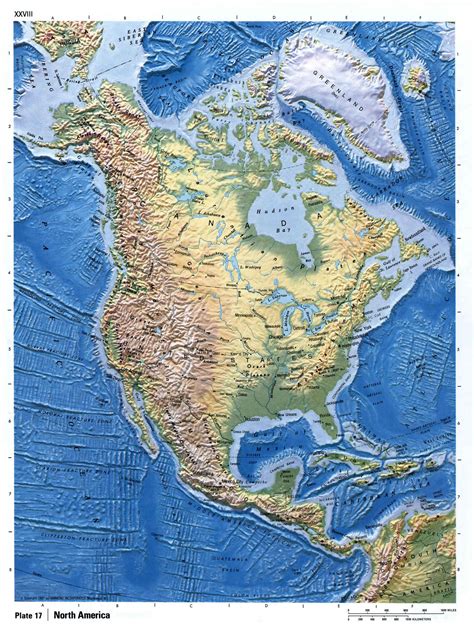 Vector Map North America continent XL relief One Stop Map