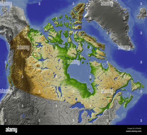 Canada Map with relief