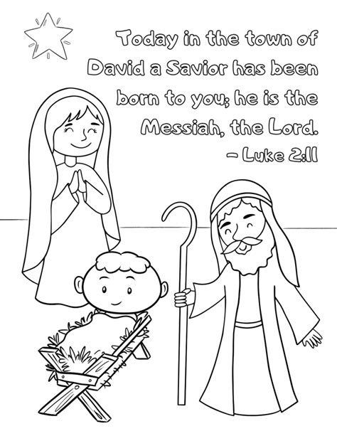 Religious Christmas Color Pages