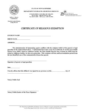 Religious Exemption Letter Nj Template