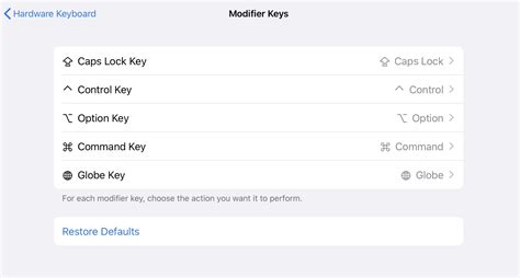 Remap Modifier Keys on iPadOS 13.4 or Later