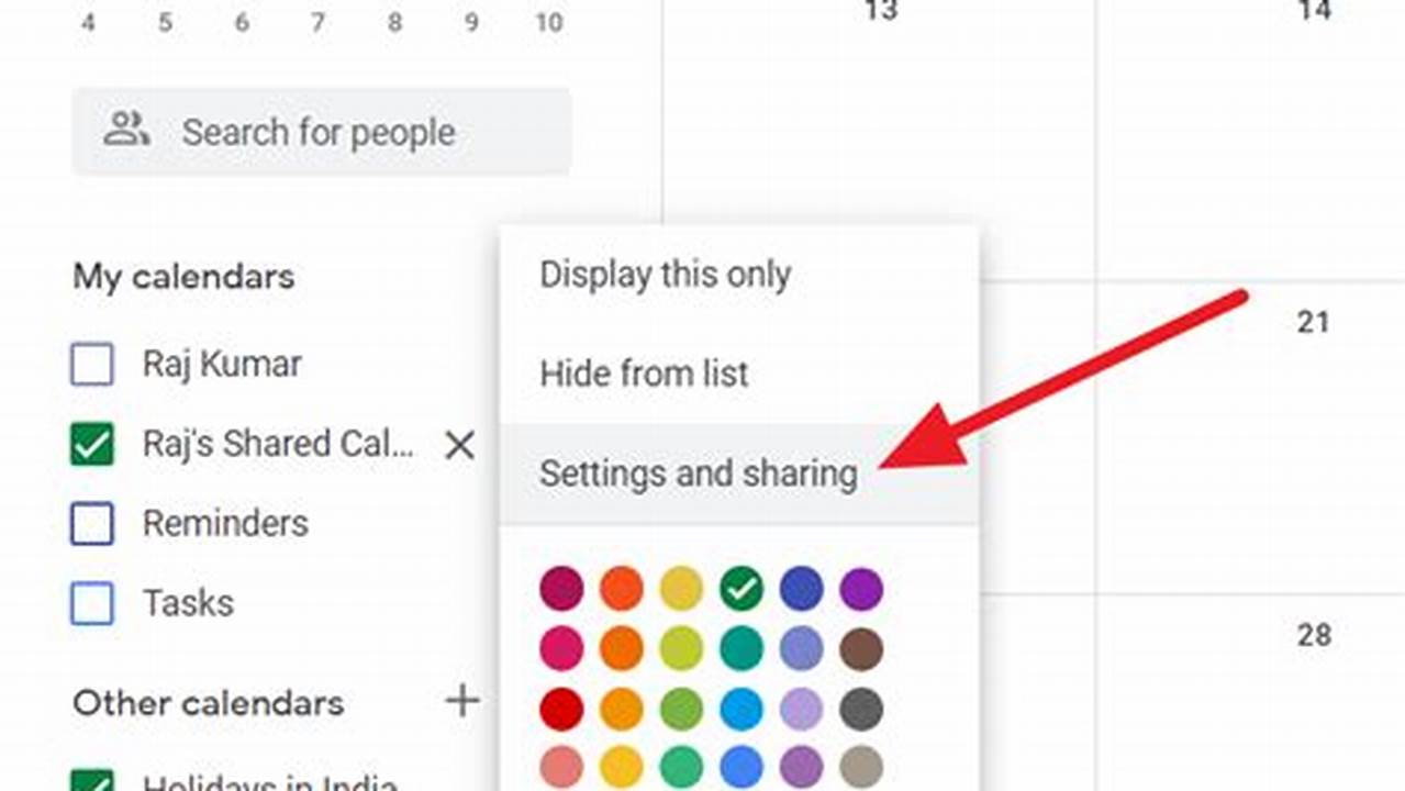 Remove Google Calendar Sharing