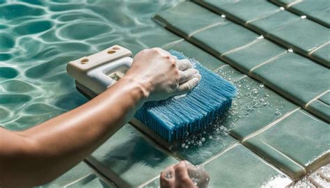 Removing calcium deposits from pool tiles