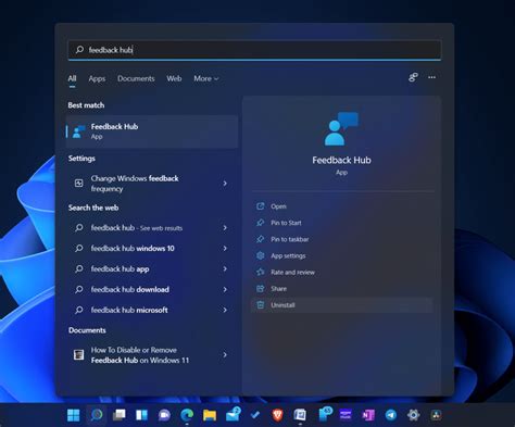 Remove Feedback Hub In Windows 11 Using Start Menu