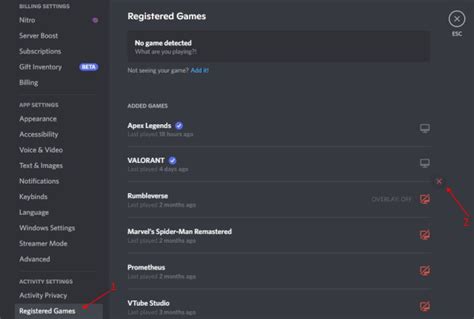 Remove Games from Showing in Discord Status Manually