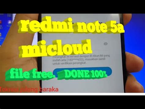 Remove Micloud Redmi Note 5a Ugglite