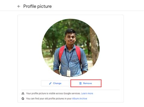 Remove Profile Photo from Google Account