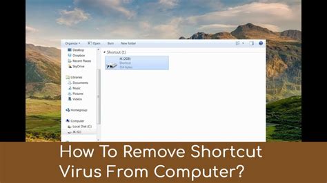 Remove Shortcut Virus method One :