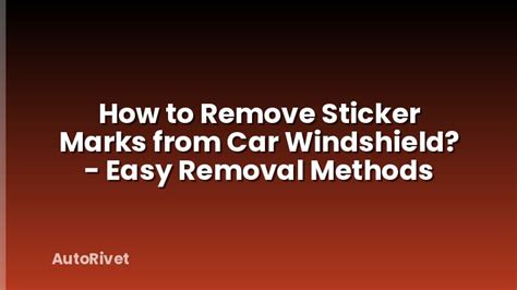 Remove Sticker Marks Car