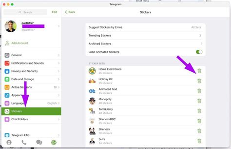 Remove Telegram Stickers from Desktop Apps