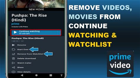 Remove Videos from Continue Watching and Watchlist on Prime Video